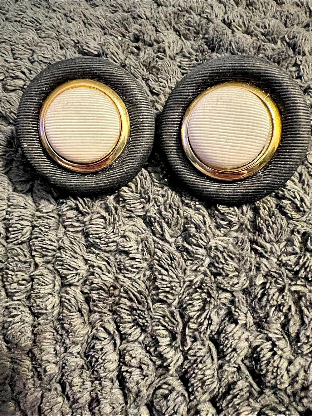 Black & Gold Clip-On Earrings